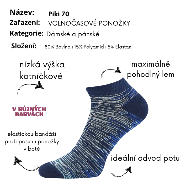 DÁMSKÉ PONOŽKY bílá Fuski Boma Piki