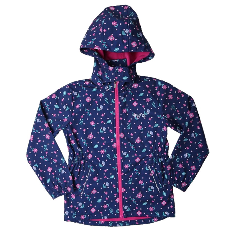Dívčí softshellová bunda bez zateplení tm.modrá Wolf B2361