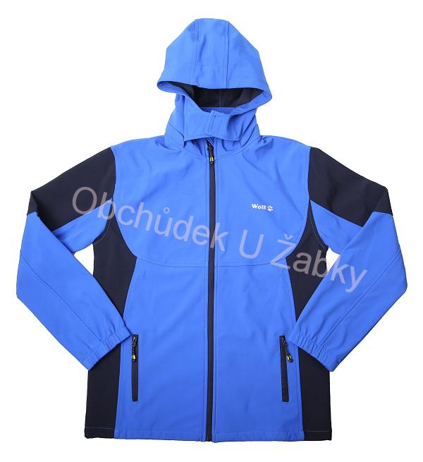 Chlapecká softshellová bunda bez zateplení modrá Wolf B2364