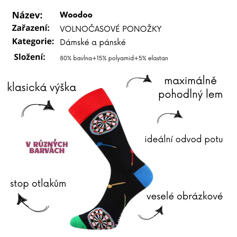 Pánské trendy ponožky Woodoo tm.modré pivař Fuski Boma