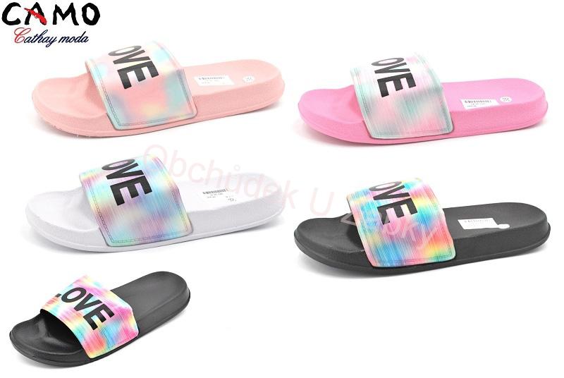 Gumové pantofle dámské černé CAMO 0582