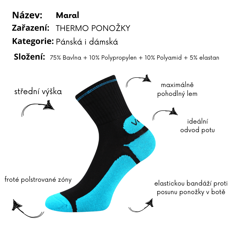 Dámské teplejší ponožky Maral sv.šedá/růžová Fuski Boma Voxx