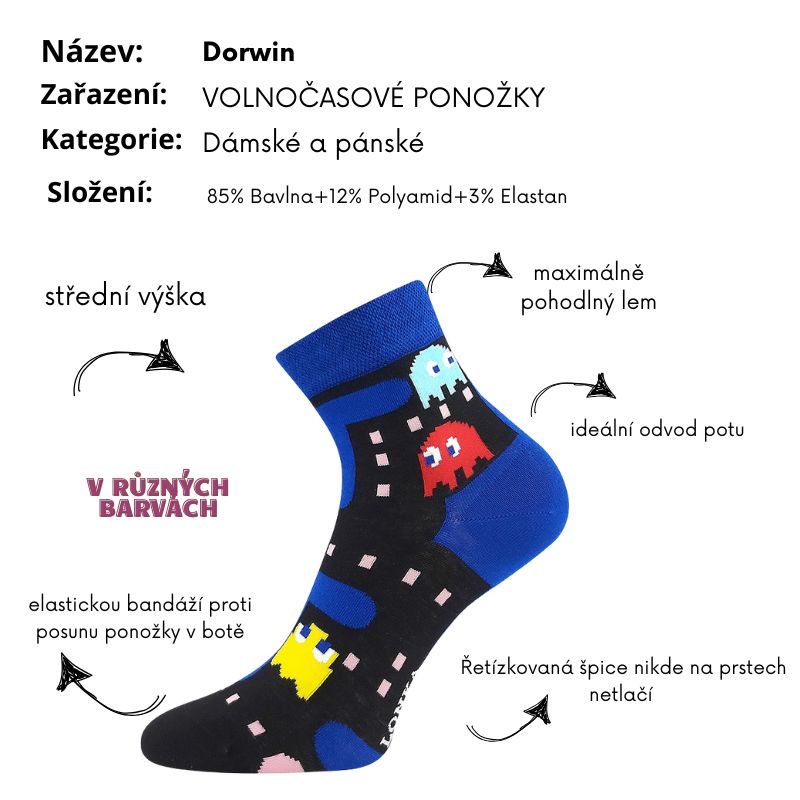 Dámské, pánské ponožky game Dorwin Fuski Boma