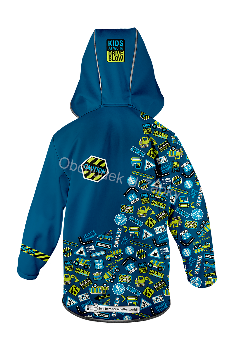 Chlapecká softshellová bunda bagr modrá WAMU