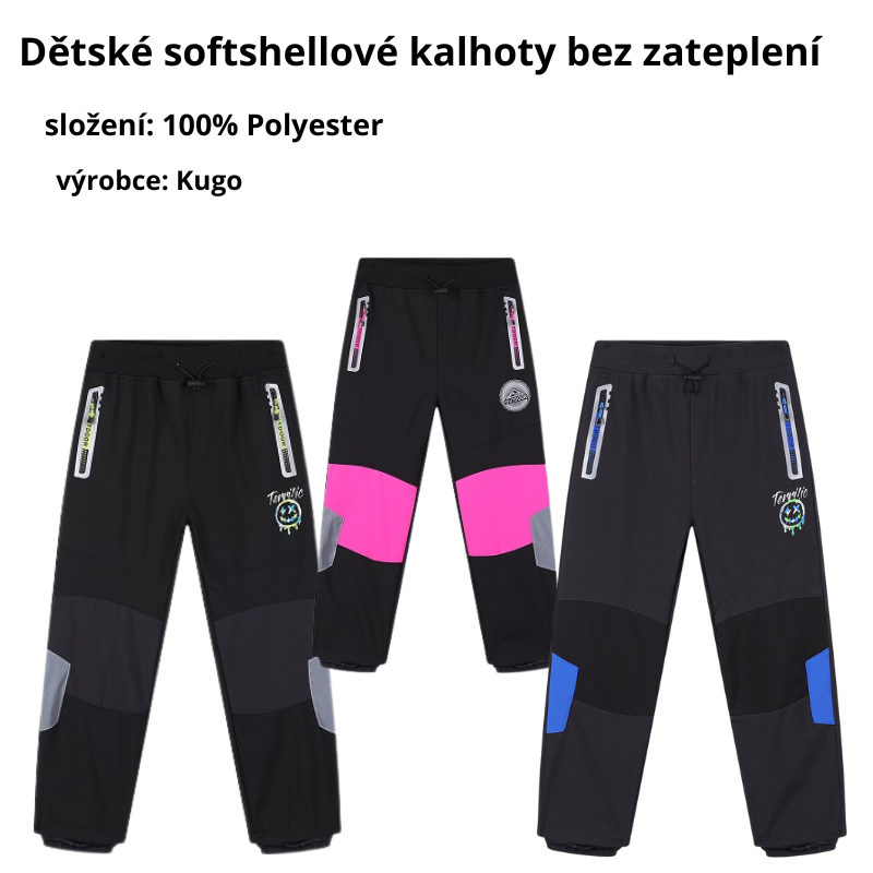 Dívčí softshellové kalhoty  černé Kugo HK5655