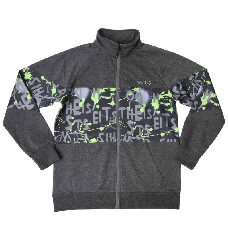 CHLAPECKÁ MIKINA šedý melír Wolf M2452