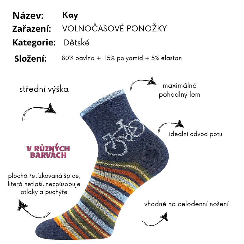 Chlapecké ponožky Kay tm.modré kemp Fuski Boma Voxx