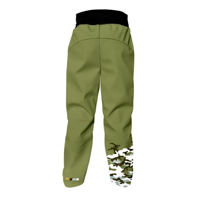 Dětské softshellové kalhoty zateplené maskáč WAMU