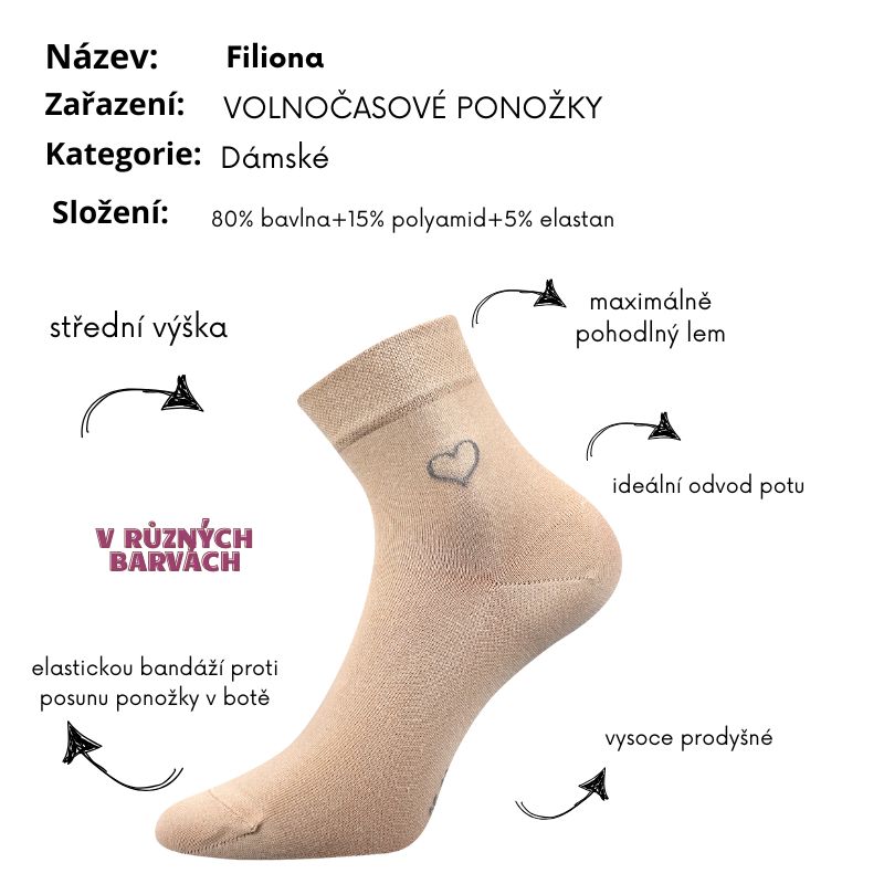 Voxx Dámské ponožky Filiona bílé