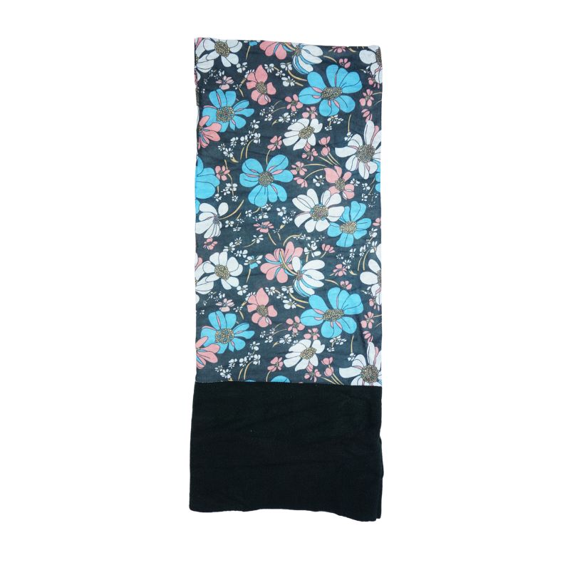 Nákrčník multi-fleece kytičky černý Novia