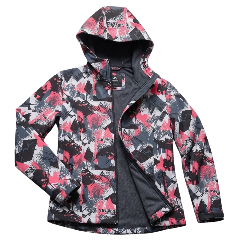 Dívčí softshellová bunda (bez fleesu) růžová/černá