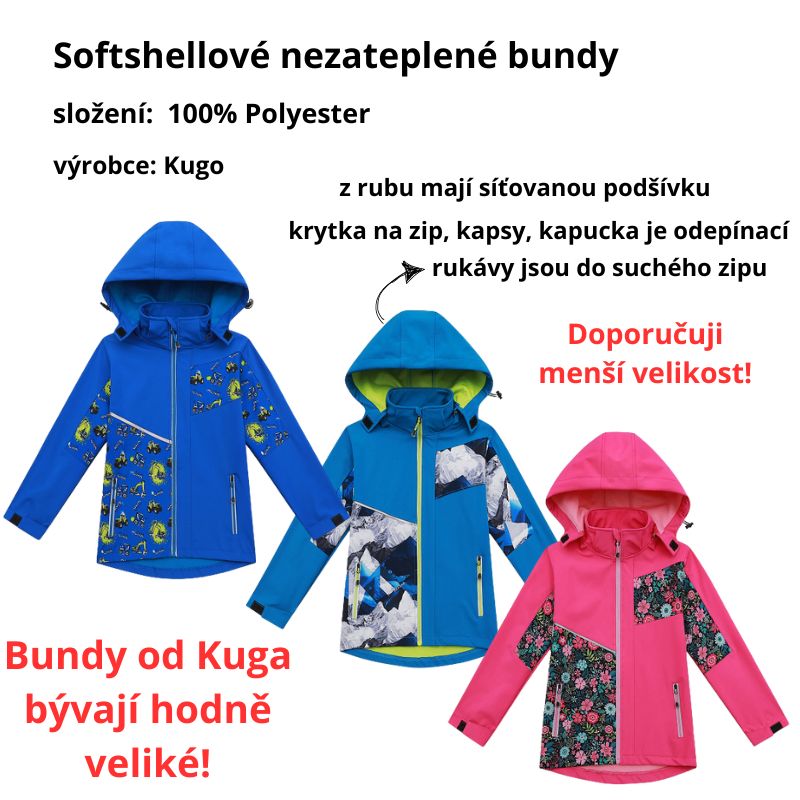 Chlapecká softshellová bunda nezateplená modrá Kugo HK5658