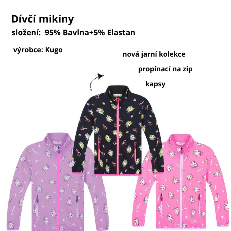 DÍVČÍ MIKINA fialová Kugo HM0663