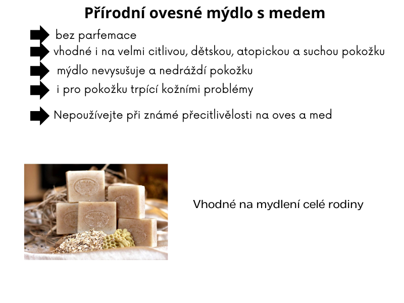 Přírodní ovesné mýdlo s medem 100g