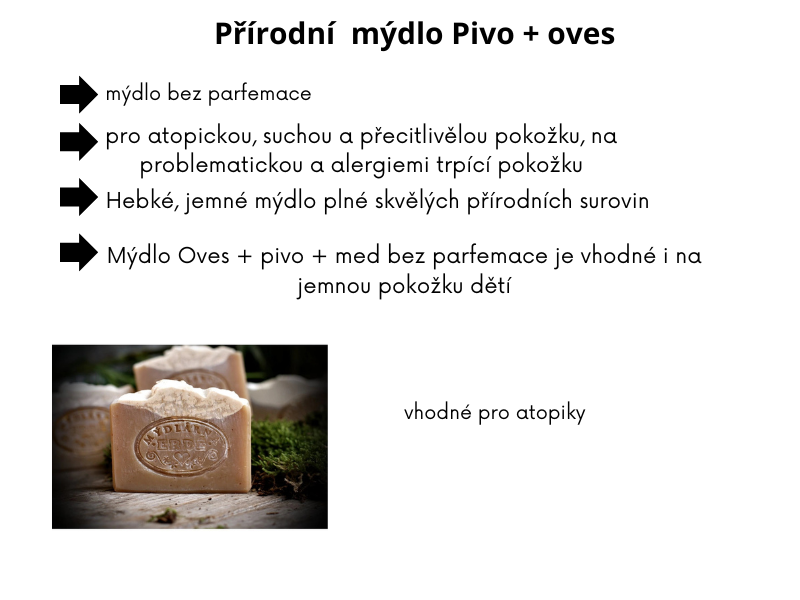 Přírodní mýdlo s pivem+oves bez parfemace 100g