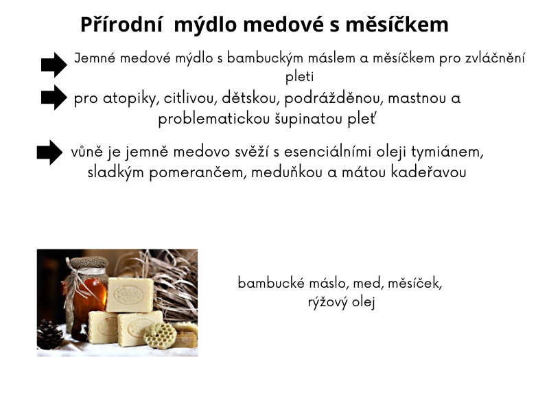 Přírodní mýdlo medové s měsíčkem Medová plástev 50g