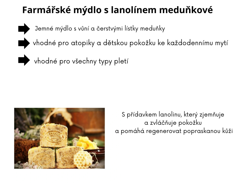 Farmářské mýdlo s lanolínem meduňkové 50g