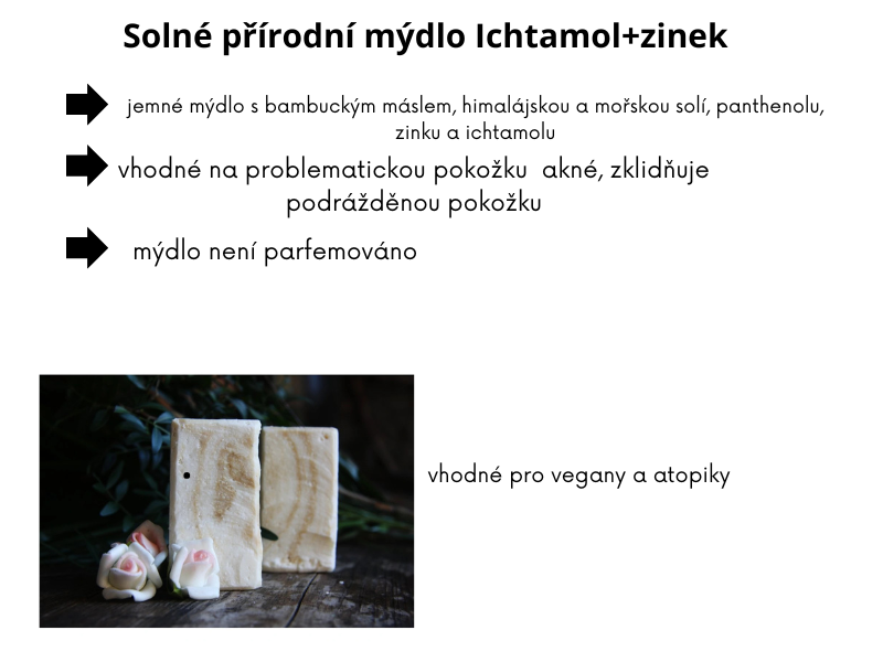 Solné přírodní mýdlo Ichtamol + zinek 50g