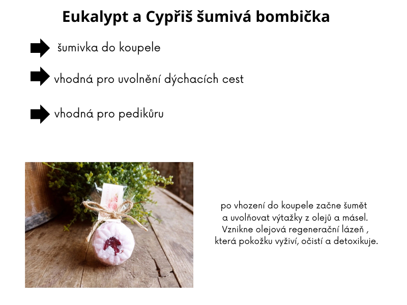 Eukalypt a Cypřiš šumivá bombička do koupele 25g