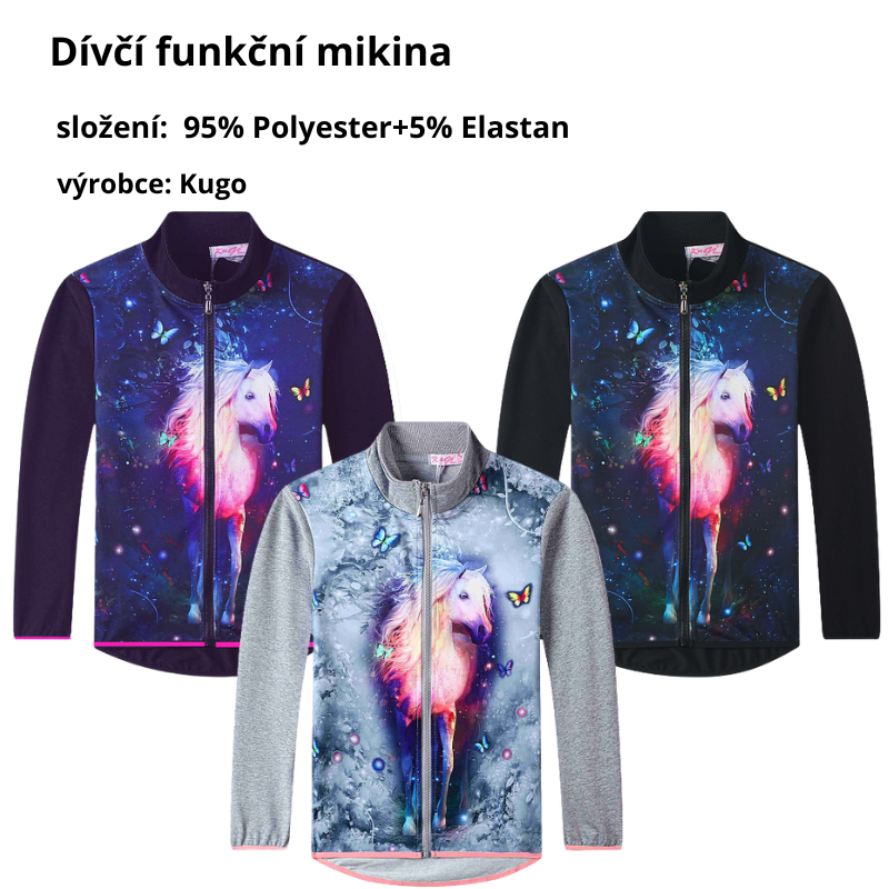 DÍVČÍ funkční MIKINA černá Kugo SM3593