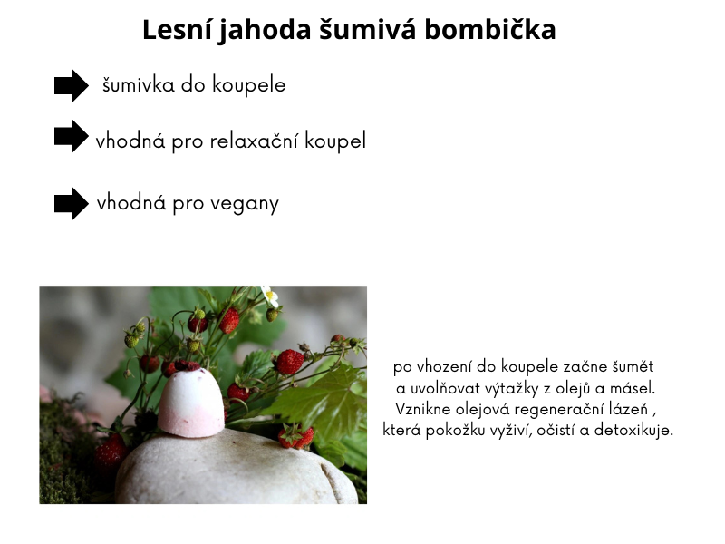 Lesní jahoda šumivá bombička do koupele 25g