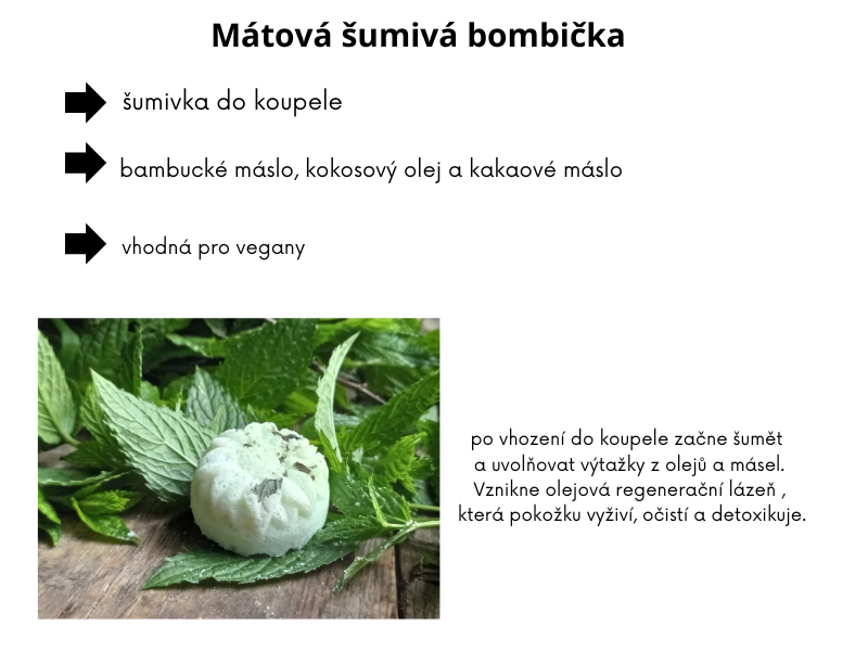 Mátová šumivá bombička do koupele 25g