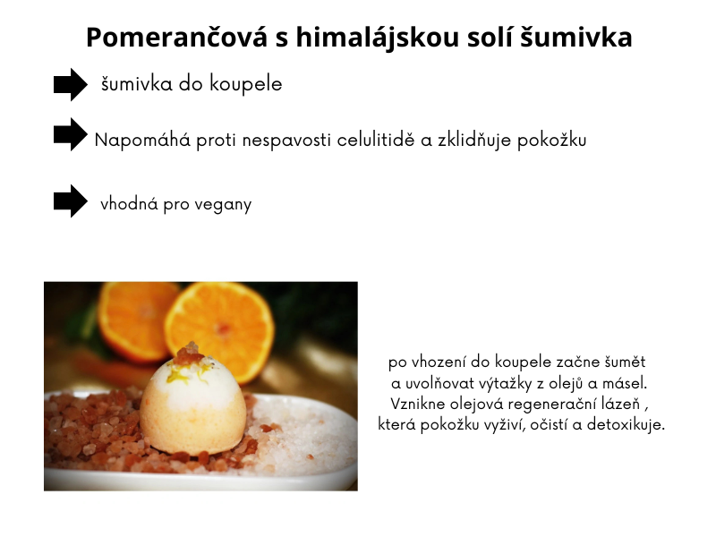 Pomerančová šumivá bombička s himalájskou solí do koupele 25g
