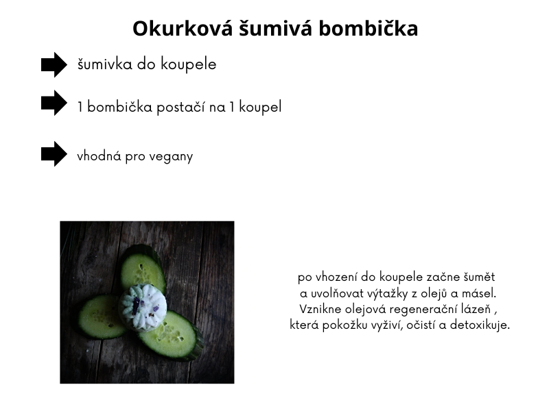 Okurková šumivá bombička do koupele 25g
