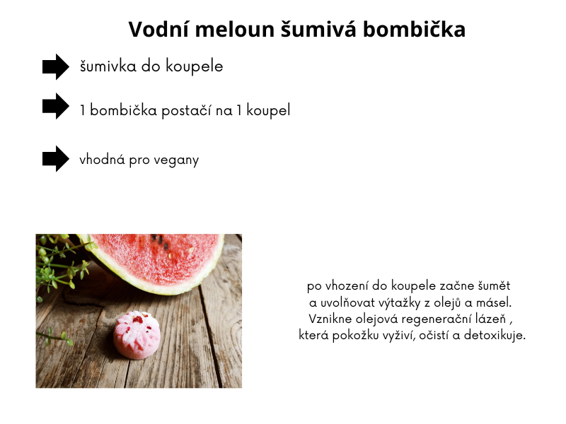 Vodní meloun šumivá bombička do koupele 25g