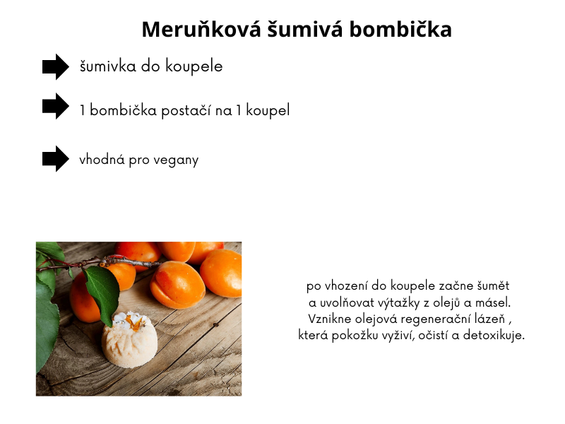 Meruňková šumivá bombička do koupele 25g