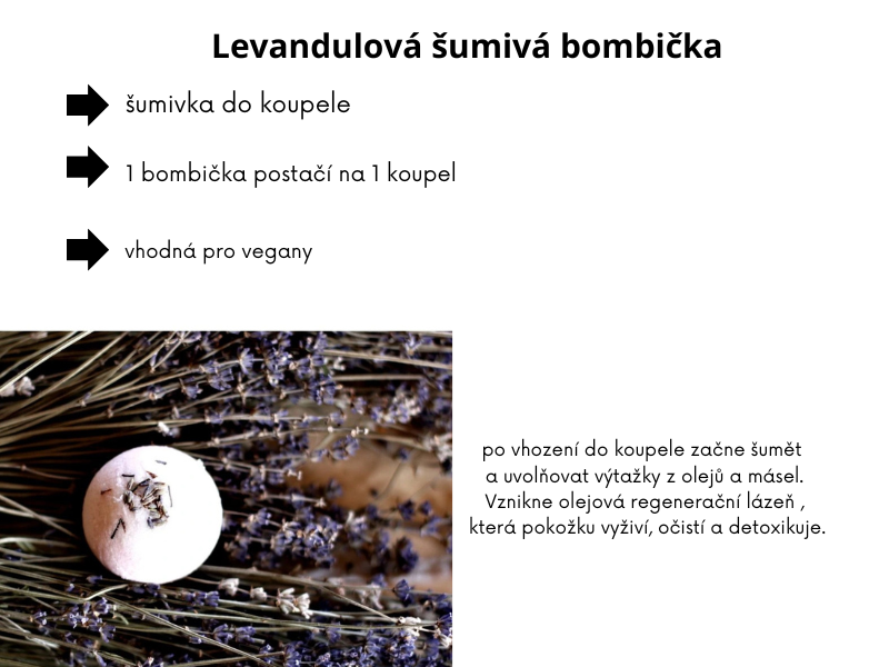 Levandulová šumivá bombička do koupele 25g