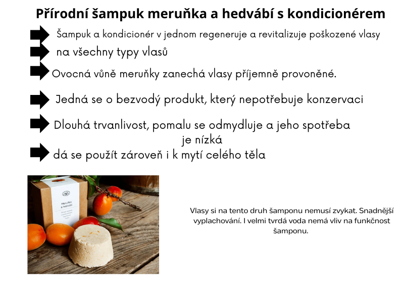 Přírodní šampuk meruňka a hedvábí s kondicionérem 90g
