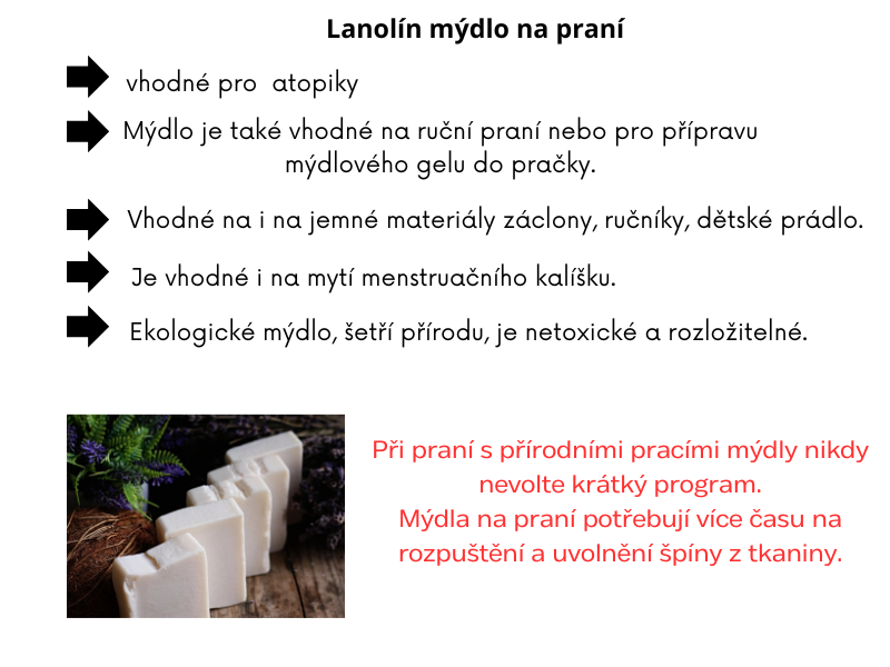 Lanolín mýdlo na praní 100g