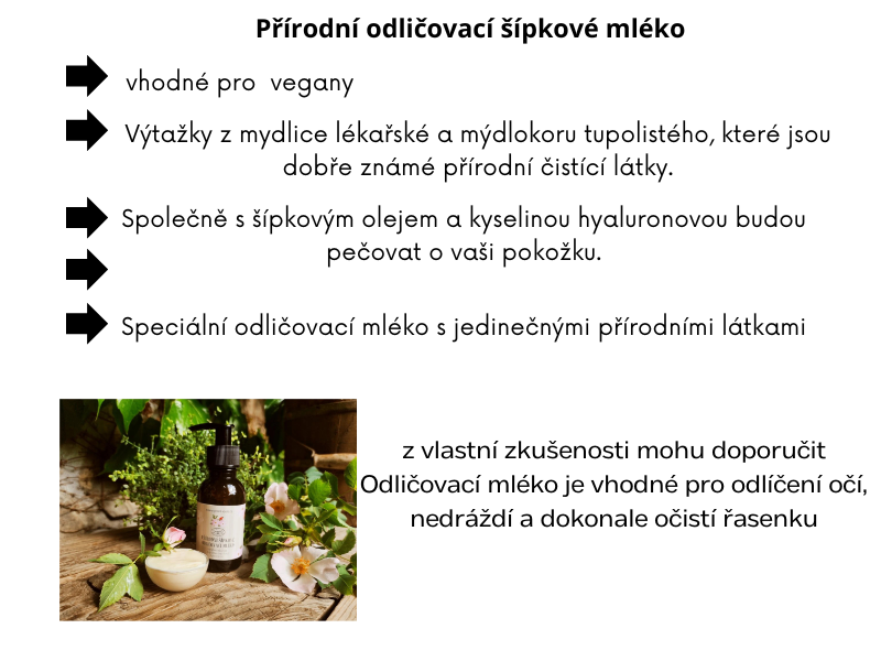 Šípkové odličovací přírodní mléko 120 ml