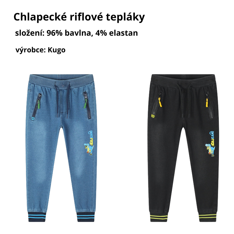Chlapecké teplákové rifle černé Kugo FK0232