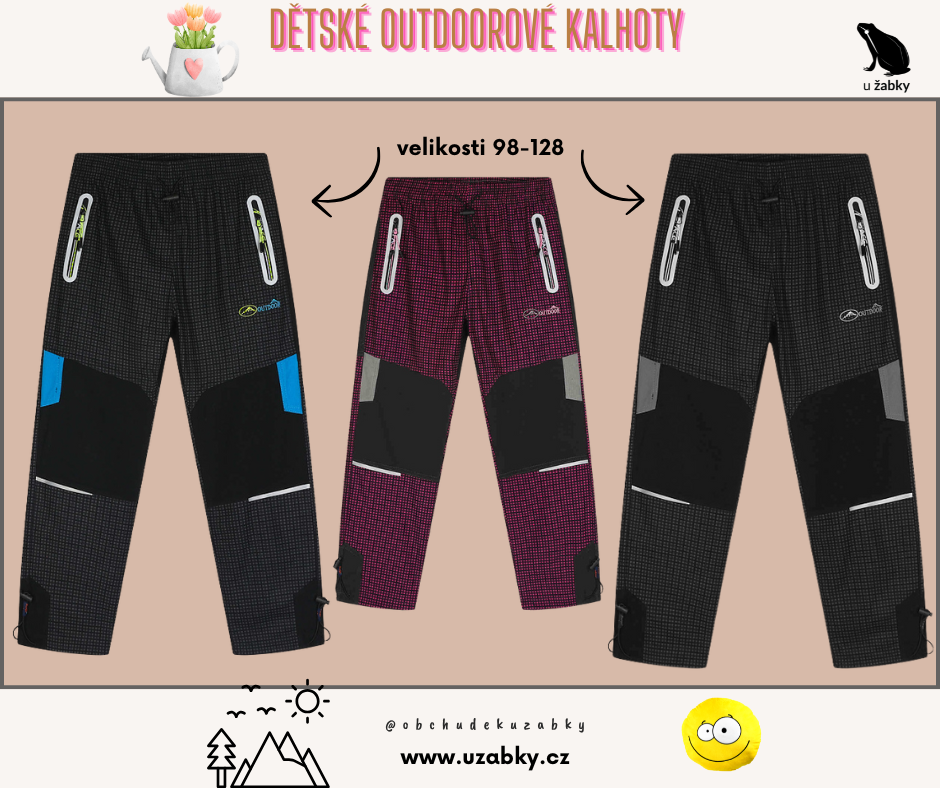 Chlapecké outdoorové kalhoty Kugo černá/modrá G9652