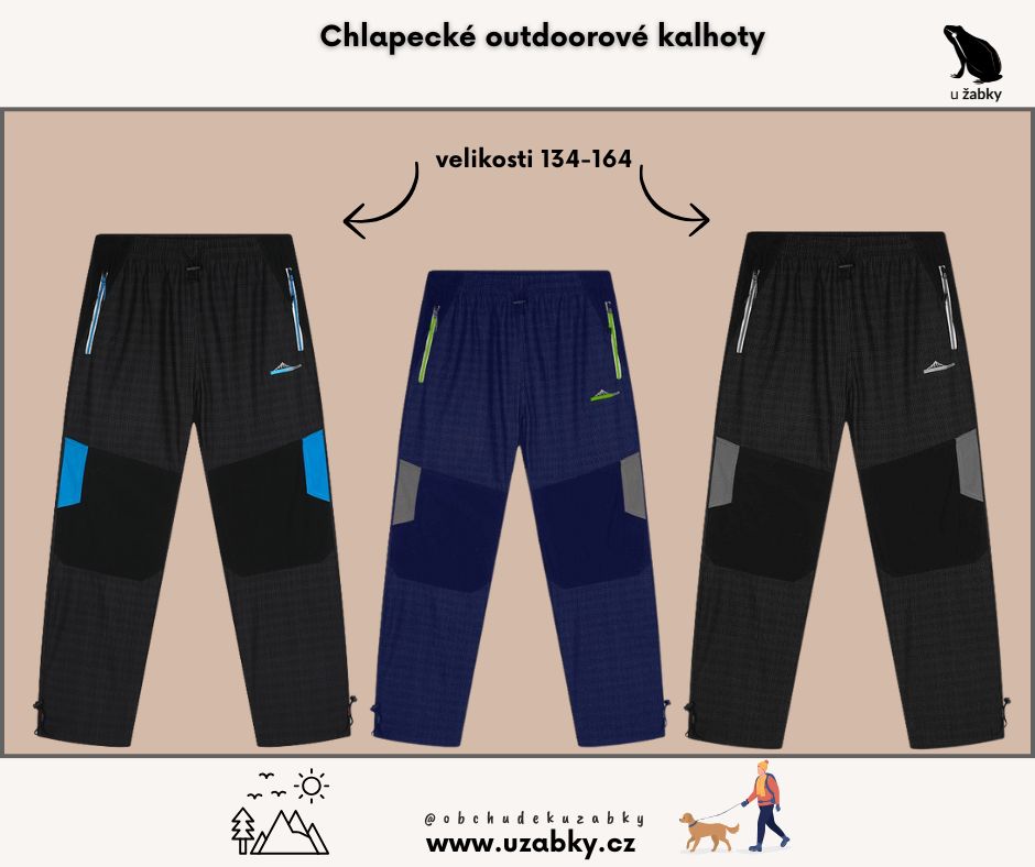 CHLAPECKÉ KALHOTY OUTDOOROVÉ modrá/černá KUGO G9656