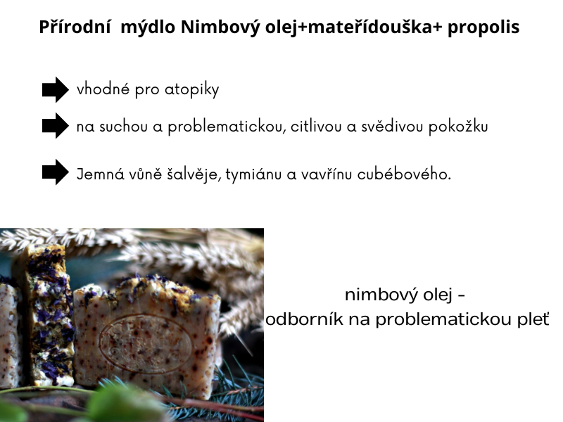 Přírodní mýdlo Nimba, Propolis, Mateřídouška