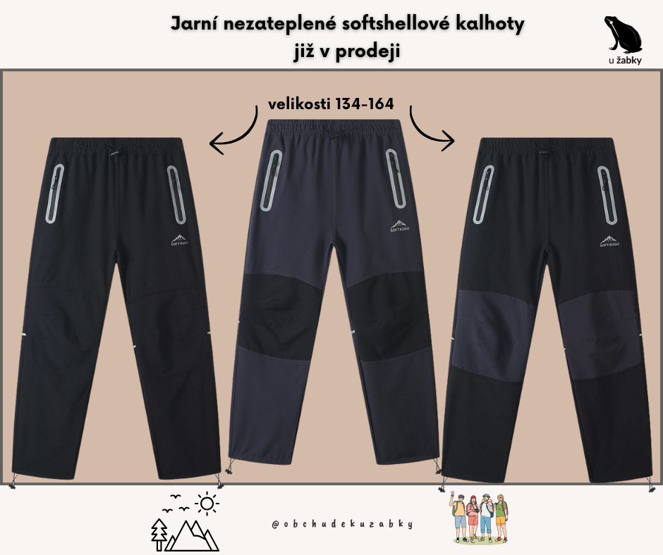 Dětské softshellové kalhoty nezateplené černé Kugo HK8589