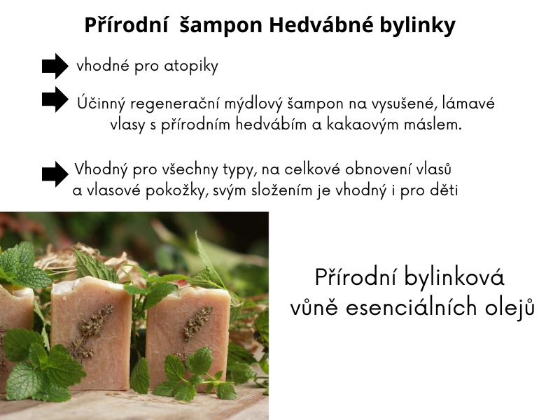 Přírodní mýdlový šampon Hedvábné bylinky 100g