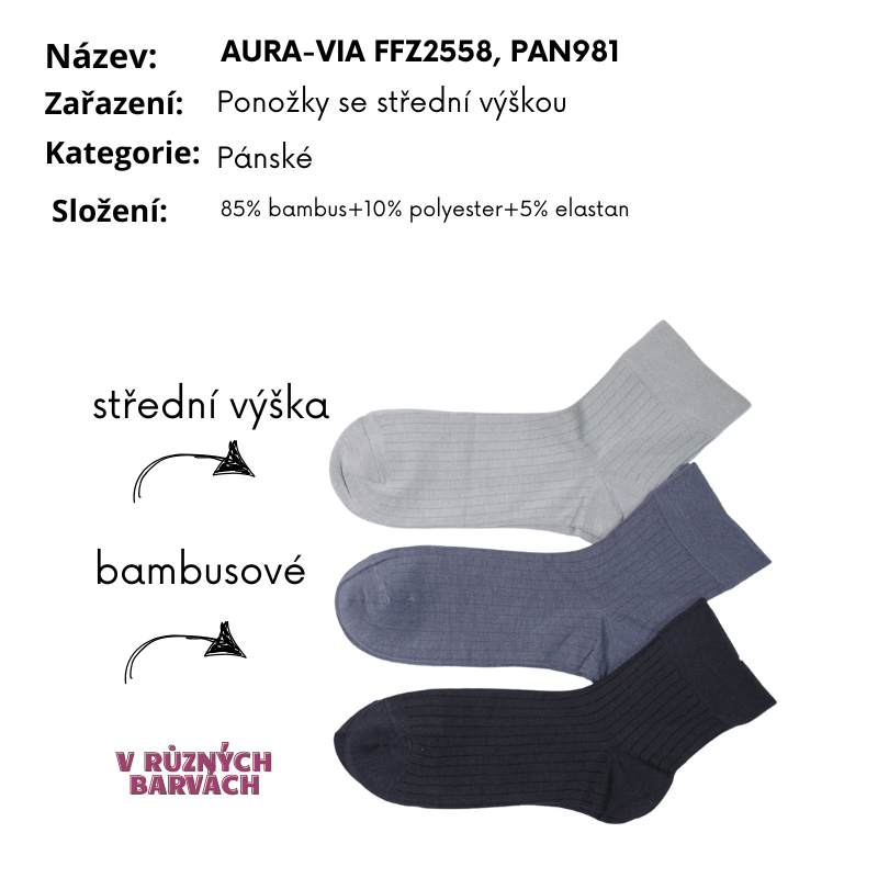 PÁNSKÉ  PONOŽKY s bambusem AURA-VIA FFZ2558