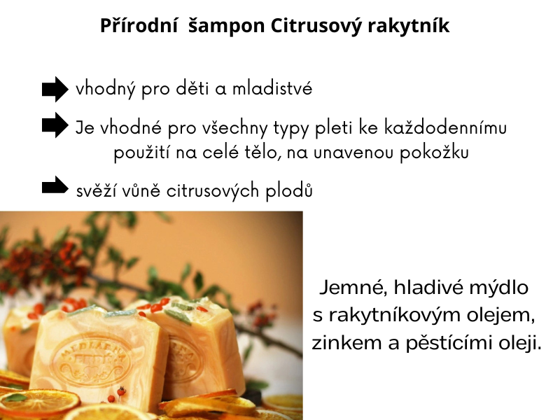 Přírodní mýdlo  Citrusový rakytník 50g