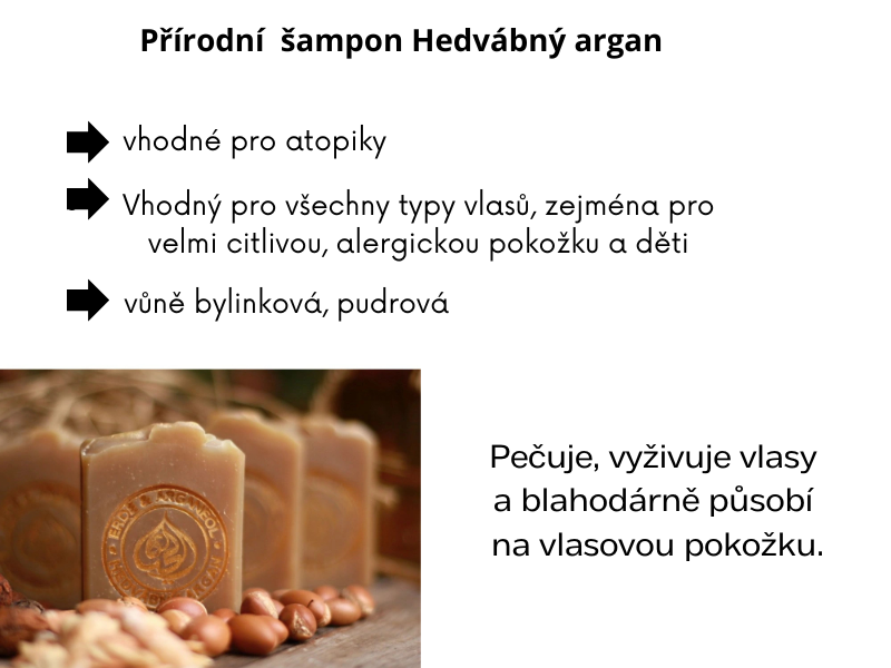 Přírodní mýdlový šampon Hedvábný argan 50g