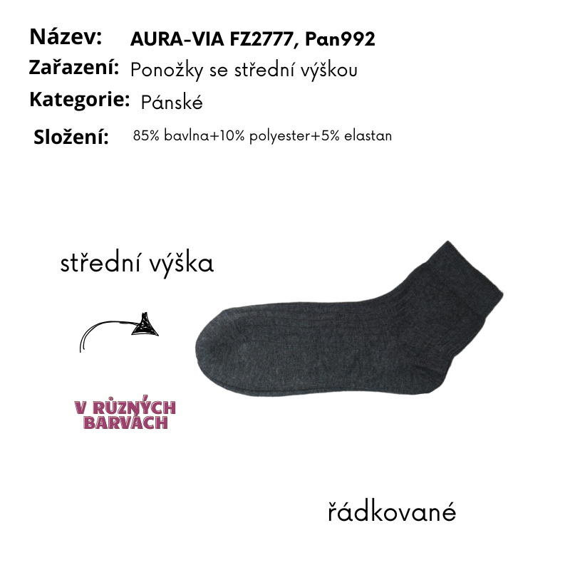 PÁNSKÉ  PONOŽKY Aura.Via FZ2777