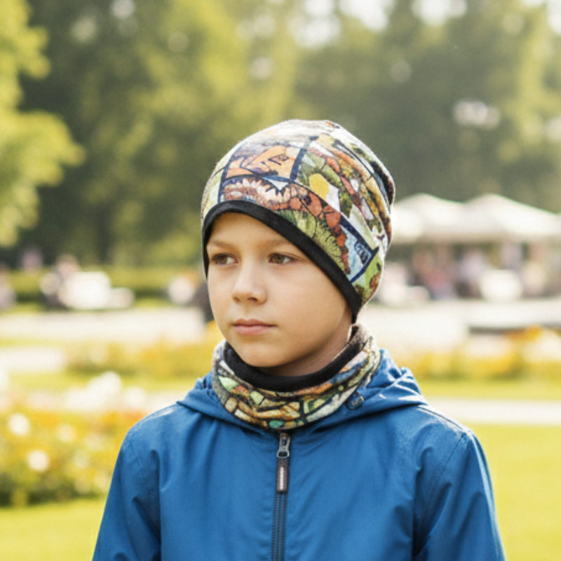 Dětská čepice a nákrčník Dino CF5620 Kugo