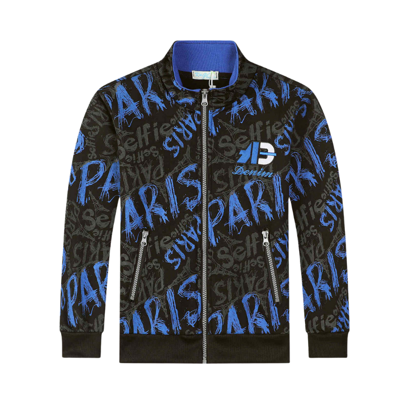 CHLAPECKÁ teplejší MIKINA modrá Kugo FM0366