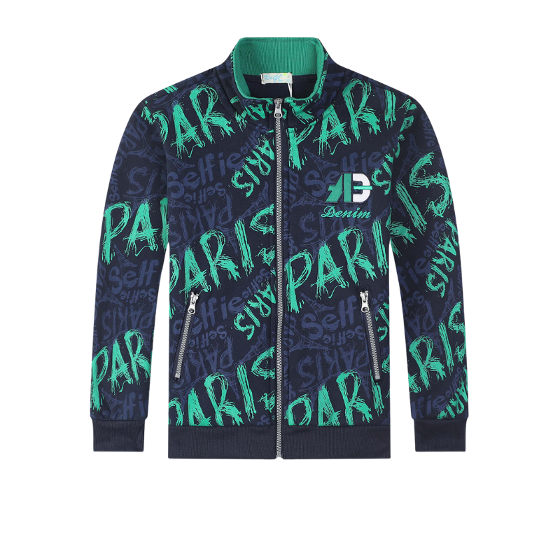 CHLAPECKÁ teplejší MIKINA tm.modrá Kugo FM0366