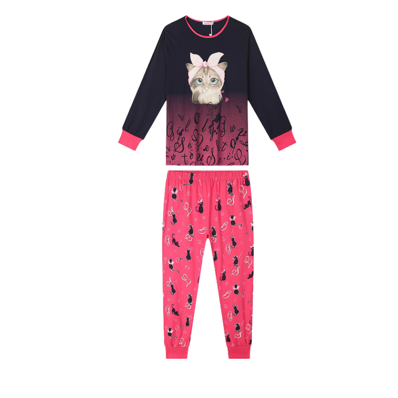 DÍVČÍ PYŽAMO tm.modrá/růžová Kugo MP5866