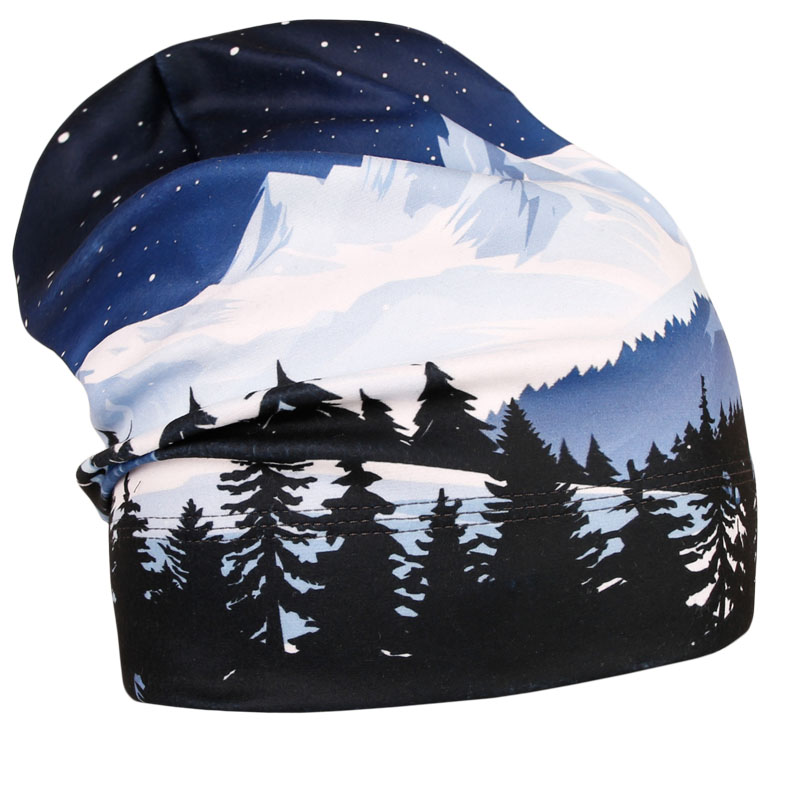 Dětská fleesová ČEPICE modrá hory Yetti Dráče