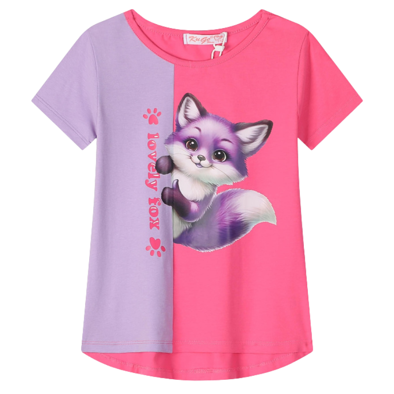 DÍVČÍ TRIČKO růžová/fialová Kugo DC9406